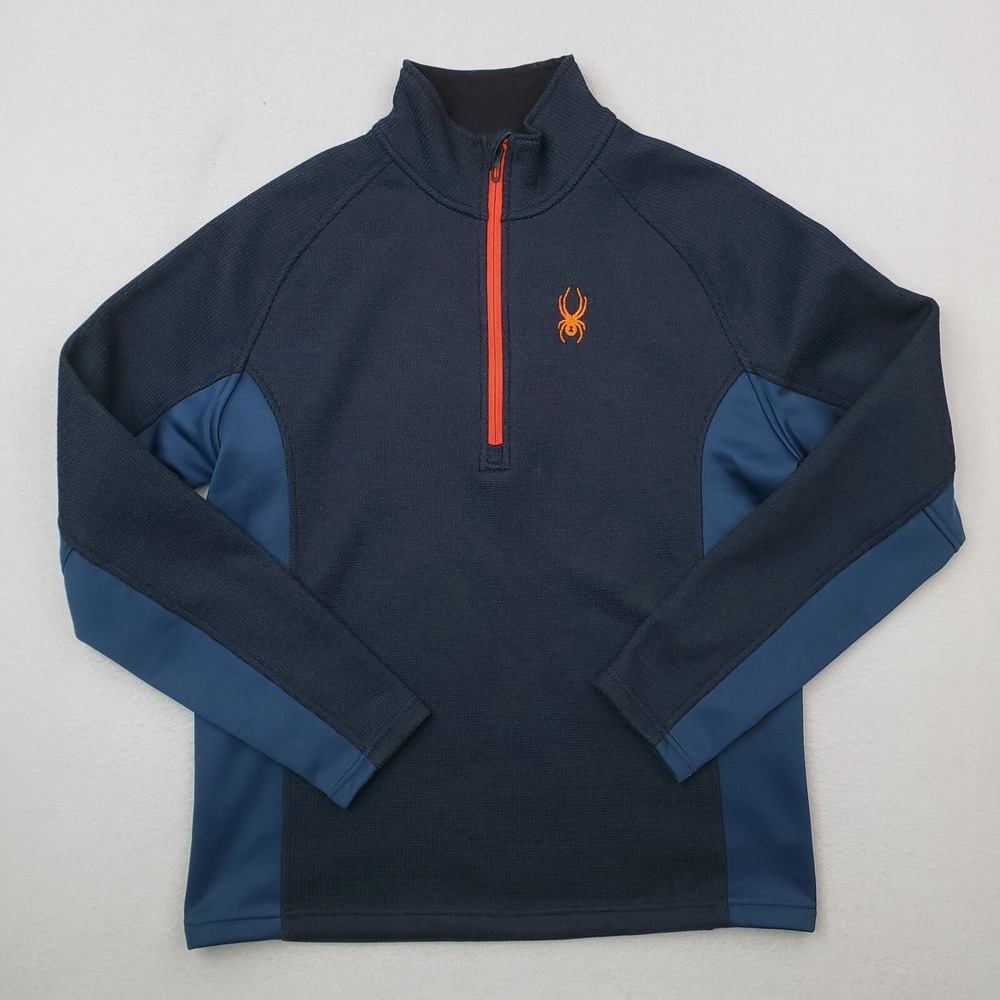 Spyder Half Zip Pullover Mens Large Blue  Fleece Sweater Jacket Athleisure